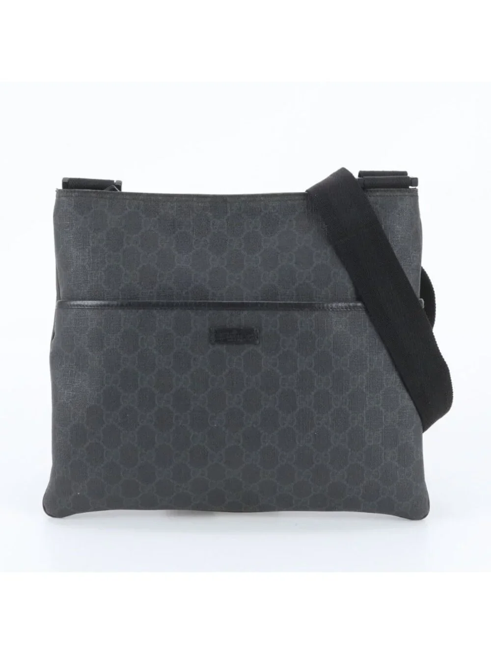 Gucci GG Supreme Leather Shoulder Bag Crossbody Messenger Black
